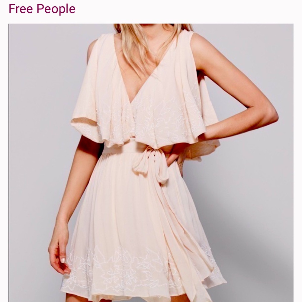 Free People Sylvia Wrap Dress Peach Size XS